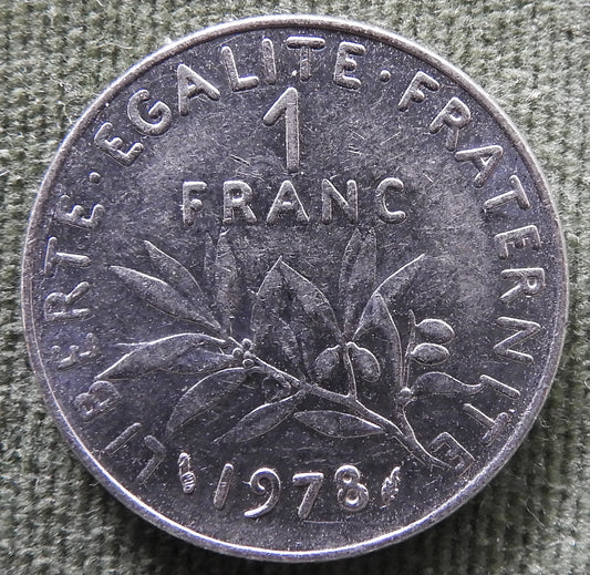 French 1978 1 Franc Coin - Circulated