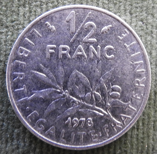 French 1978 1/2 Franc Coin - Circulated