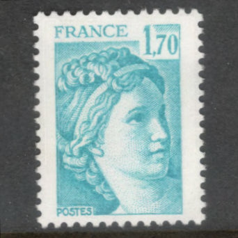 France 1978 1.70 Franc Blue Sabine Stamp