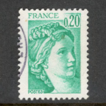 France 1978 0.20 Franc Light Green Sabine Stamp