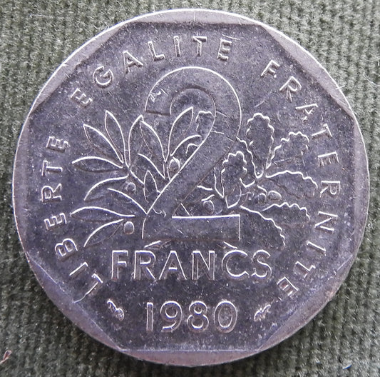 French 1980 2 Franc Coin - Circulated