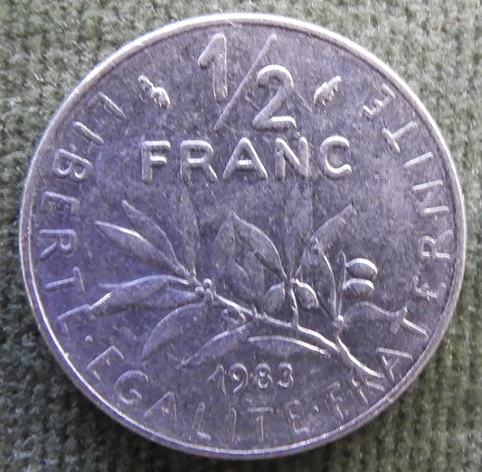 French 1983 1/2 Franc Coin - Circulated