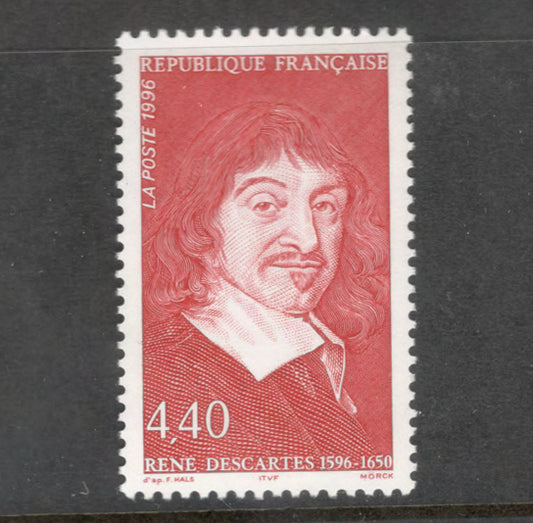 France 1996 4.40 Franc 400th Anniversary of the Birth of René Descartes Multicoloured Stamp