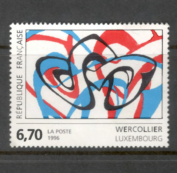 France 1996 6.70 Franc Lucien Wercollier - Sculptor Multcoloured Stamp