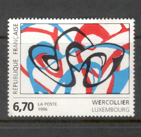 France 1996 6.70 Franc Lucien Wercollier - Sculptor Multcoloured Stamp