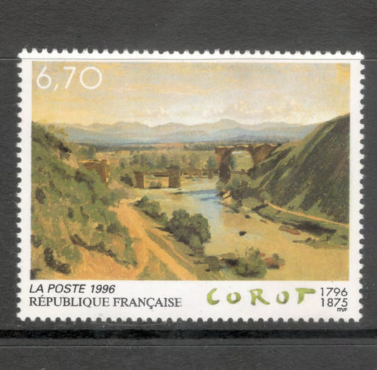 France 1996 6.70 Franc 200th Anniversary of the Birth of Camille Corot Multicoloured Stamp