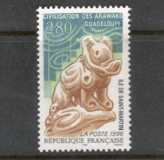 France 1996 2.80 Franc The Arawak Culture Multicoloured Stamp