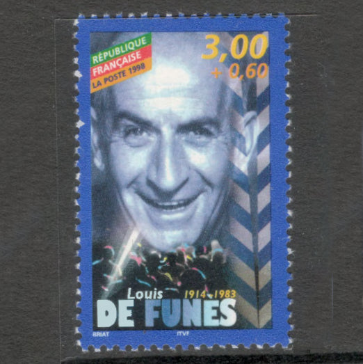 France 1998 3.00 Franc Heroes from French Movies Louis de Funes 1914-1983 Multicoloured Stamp