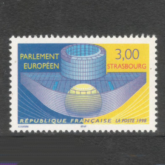 France 1998 3.00 Franc New European Parliament Building in Strasbourg Multicoloured Stamp