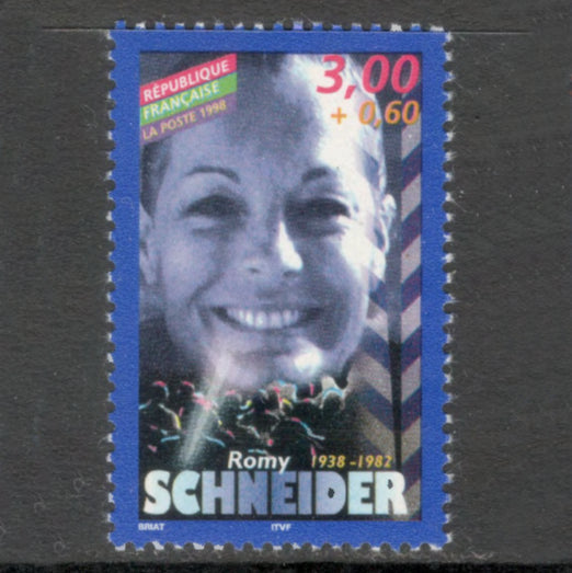 France 1998 3.00 Franc Heroes from French Movies Romy Schneider 1938-1982 Multicoloured Stamp