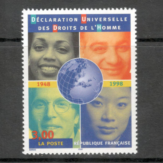 France 1998 3.00 Franc 50th Anniversary of the Organization of Human Rights Multicoloured Stamp
