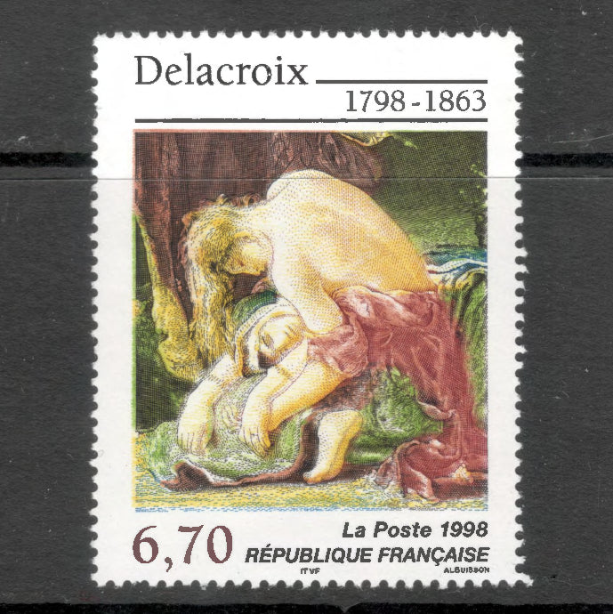 France 1998 6.70 Franc 100th Anniversary of the Birth of Eugene Delacroix Multicoloured Stamp