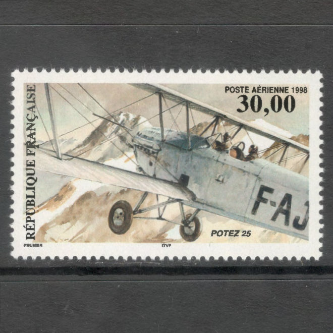 France 1998 30.00 Franc Airplane "Potez 25" Multicoloured Stamp