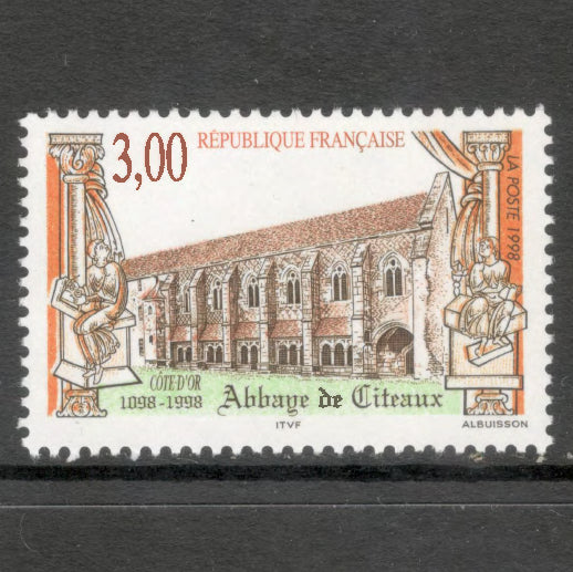 France 1998 3.00 Franc 900th Anniversary of the Citeaux Abbey Multicoloured Stamp