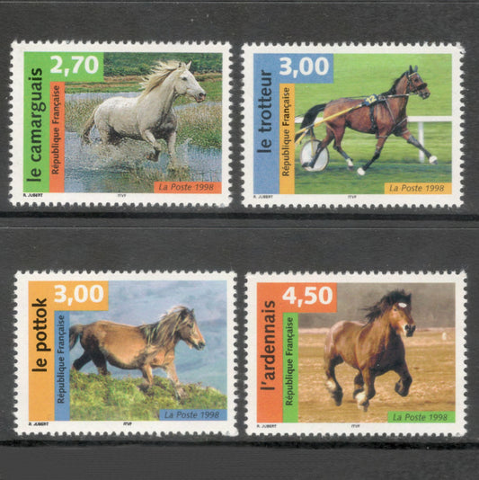 France 1998 3.00 - 4.50 Franc Horses Multicoloured Stamp Set