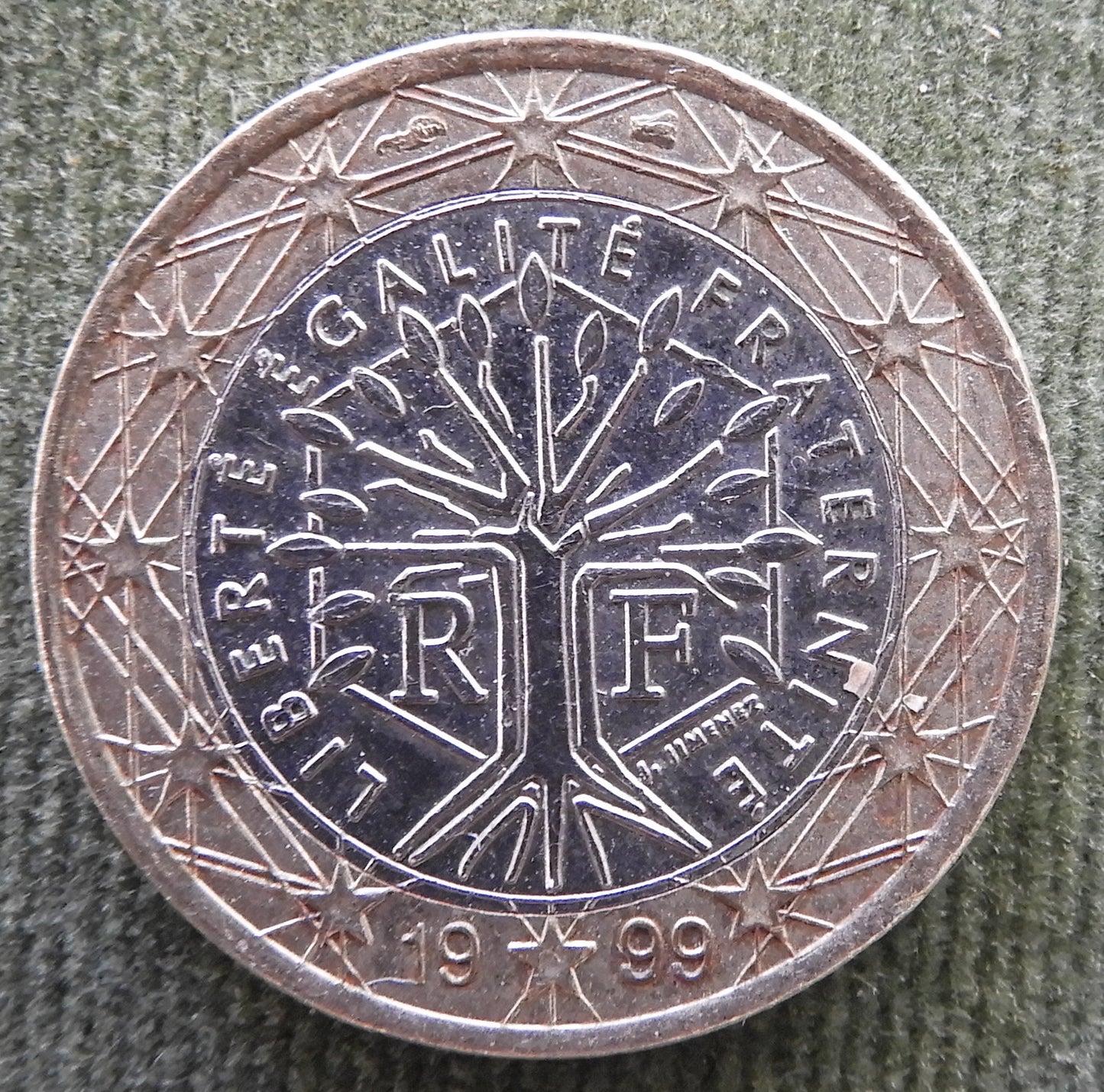 French 1999 1 Euro Tree Of Life Coin - Circulated