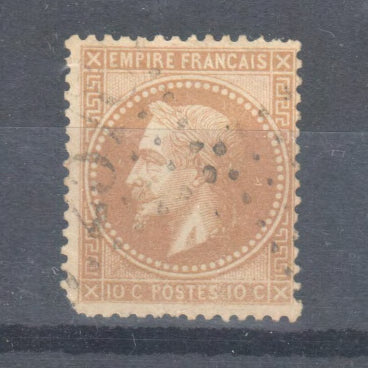 France 1862 French Empire Napoleon III 10 Centimes Yellowish Stamp - Perforated