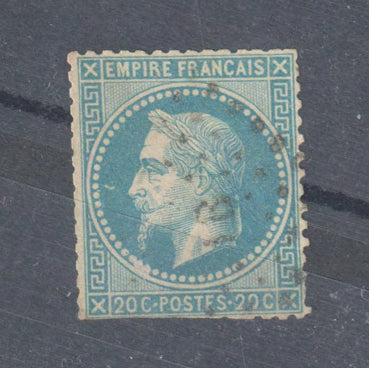 France 1867 French Empire Napoleon III 20 Centimes Blue Stamp - Perforated