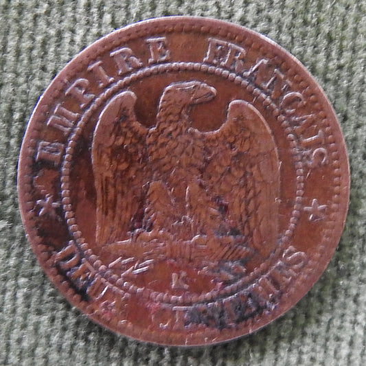 French 1862 K 2 Centimes Napoleon III Coin