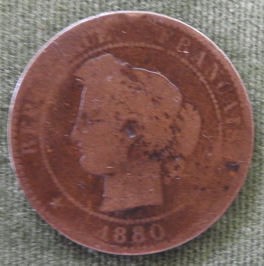 French 1880 A 10 Centimes Coin - Third Republic