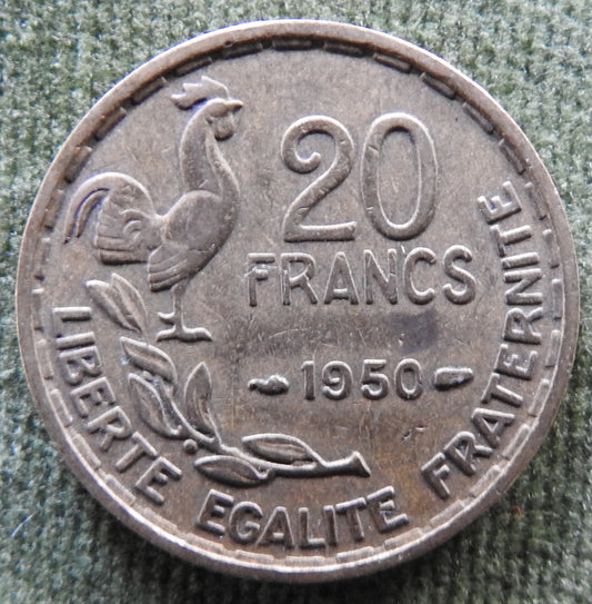 French 1950 20 Franc Coin - Circulated