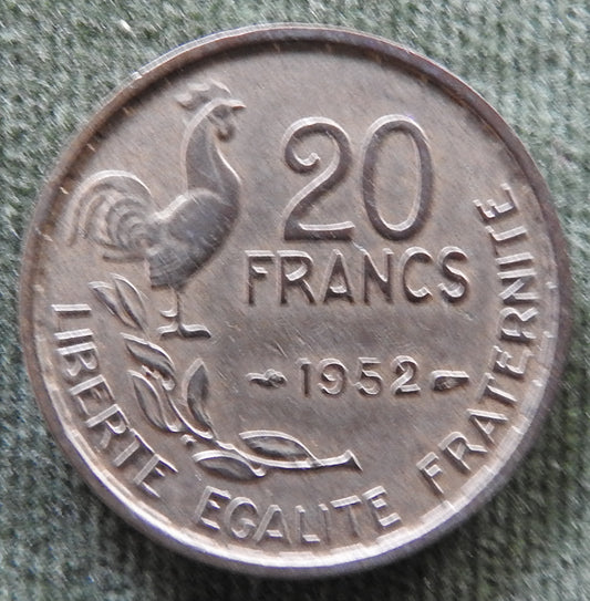 French 1952 20 Franc Coin - Circulated
