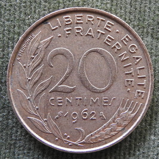 French 1962 20 Centimes Coin - Circulated