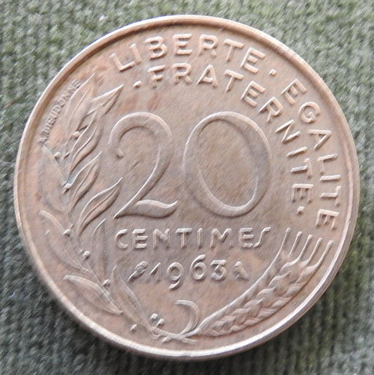 French 1963 20 Centimes Coin - Circulated