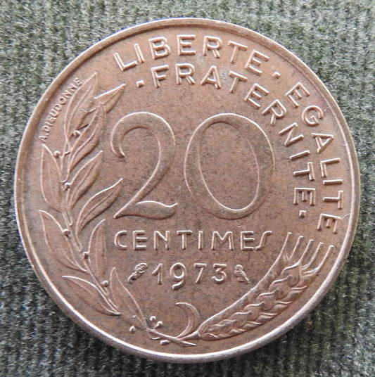 French 1973 20 Centimes Coin - Circulated