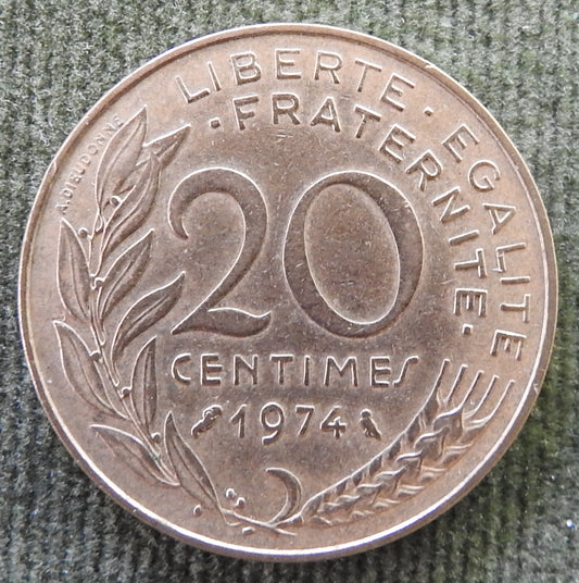 French 1974 20 Centimes Coin - Circulated
