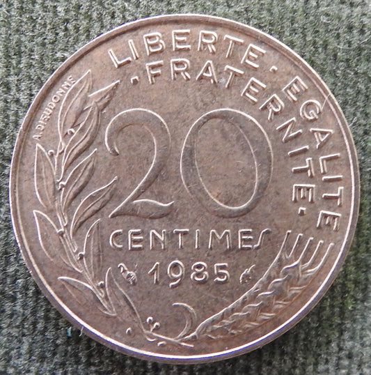 French 1985 20 Centimes Coin - Circulated