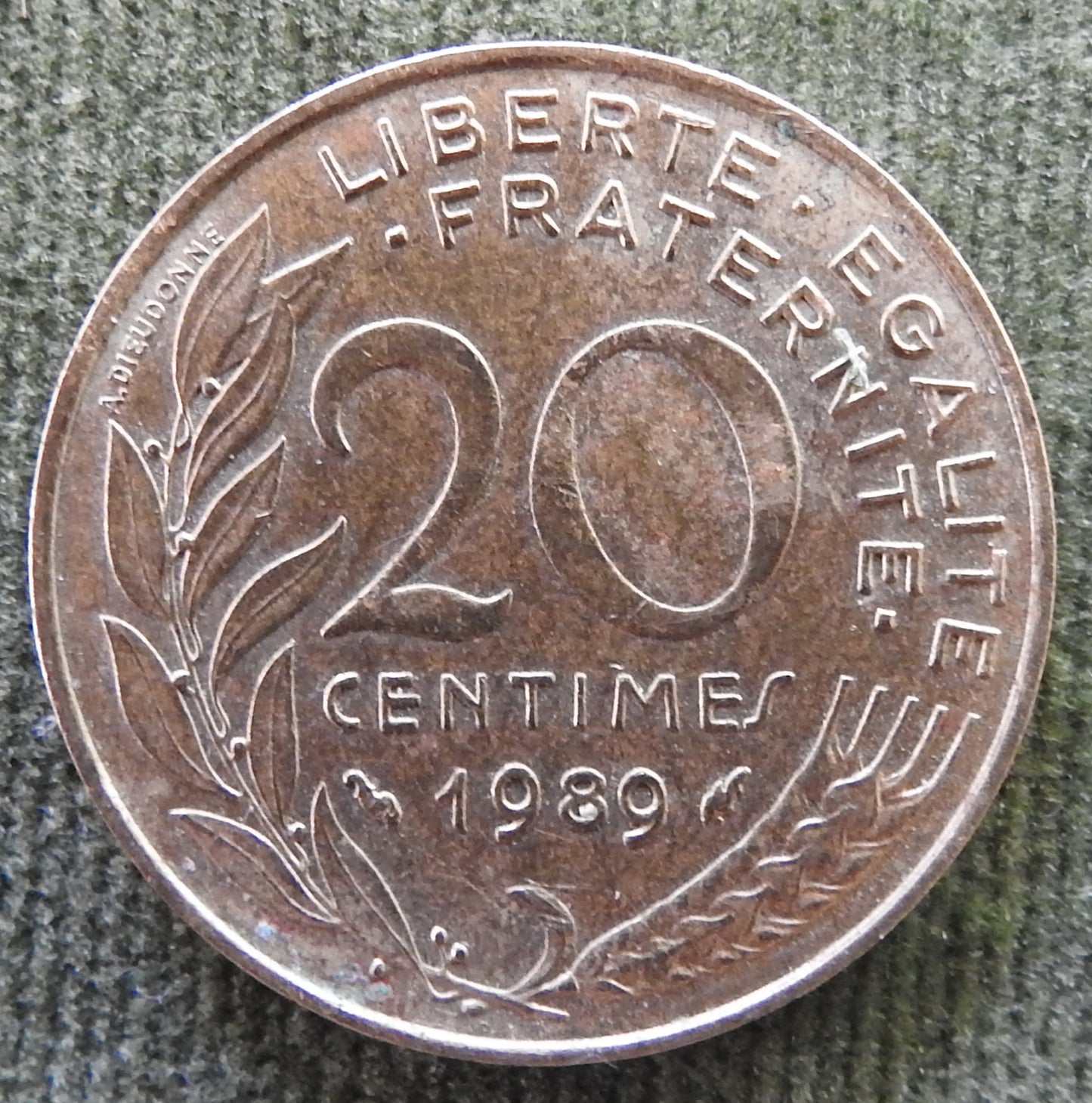 French 1989 20 Twenty Centimes Coin - Circulated
