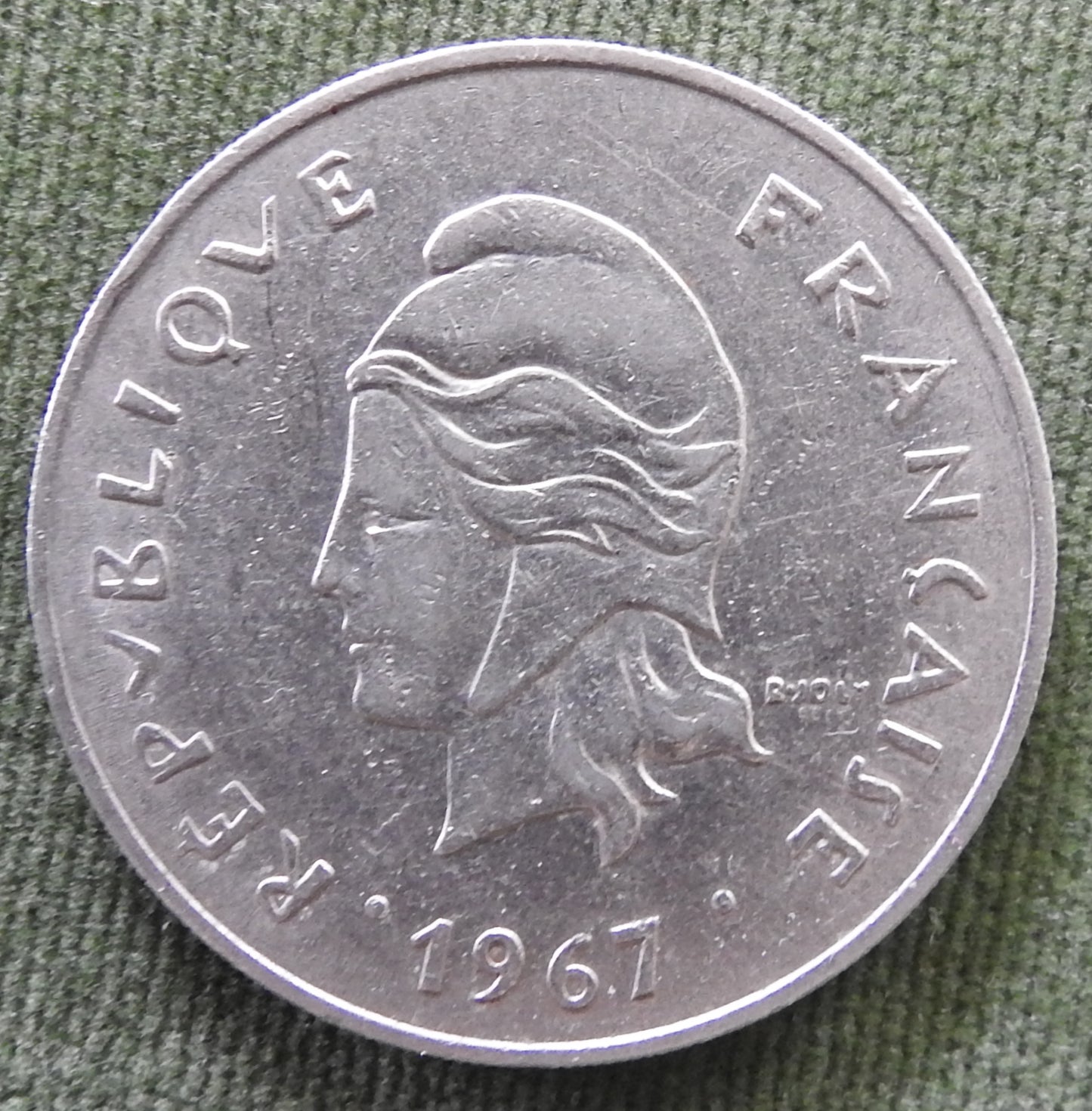 French Polynesie 1967 50 Franc Coin