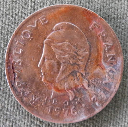 French Polynesie 1976 100 Franc Coin - Circulated