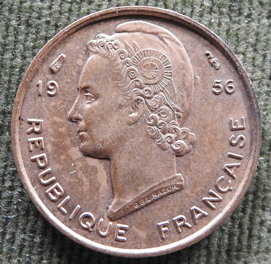 French West Africa 1956 5 Franc Afrique Occidentale Coin - Circulated