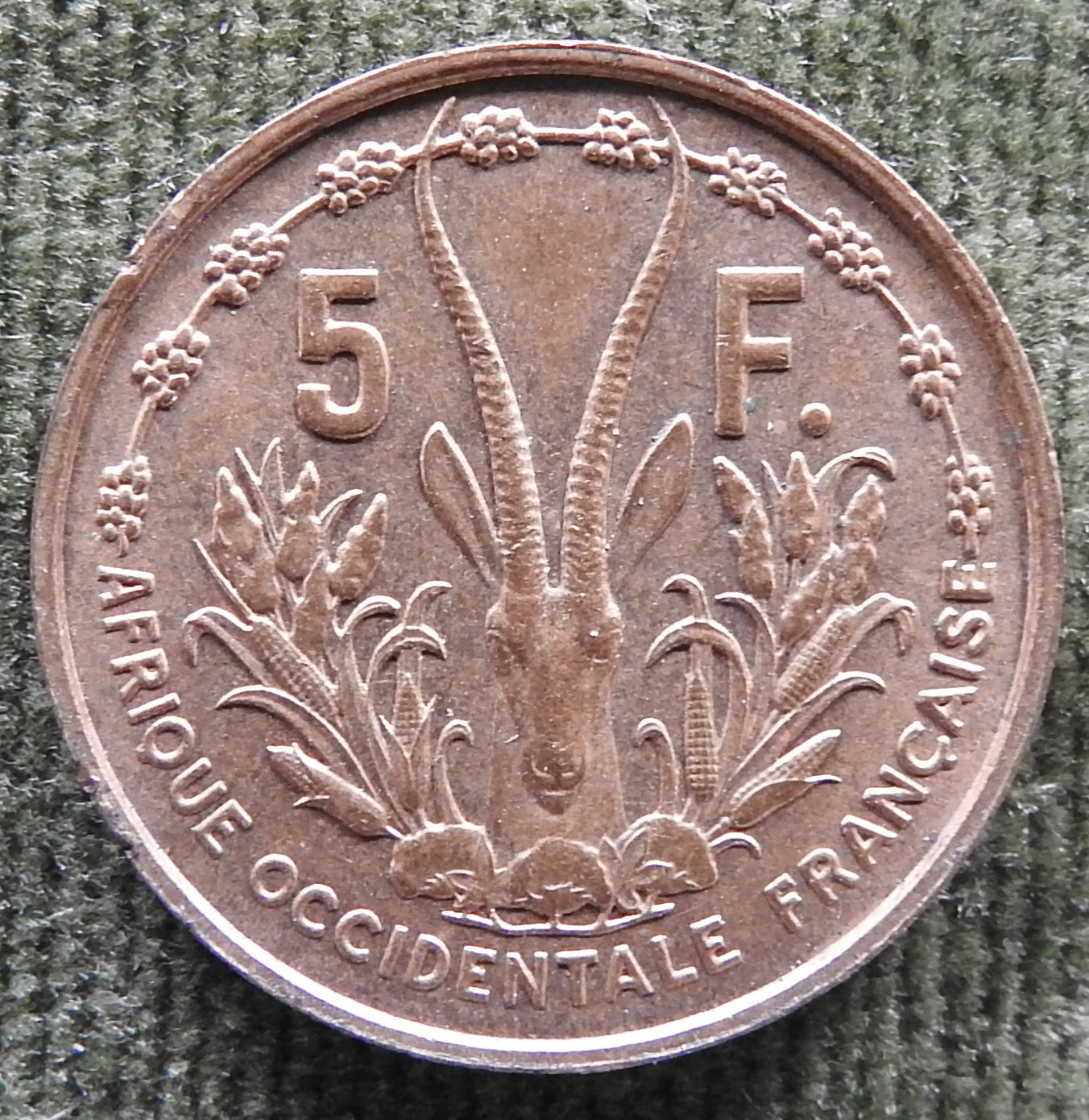French West Africa 1956 5 Franc Afrique Occidentale Coin - Circulated