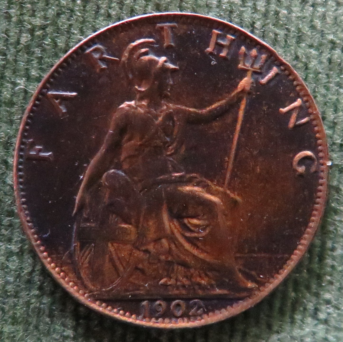 GB England 1902 Farthing Coin - EF