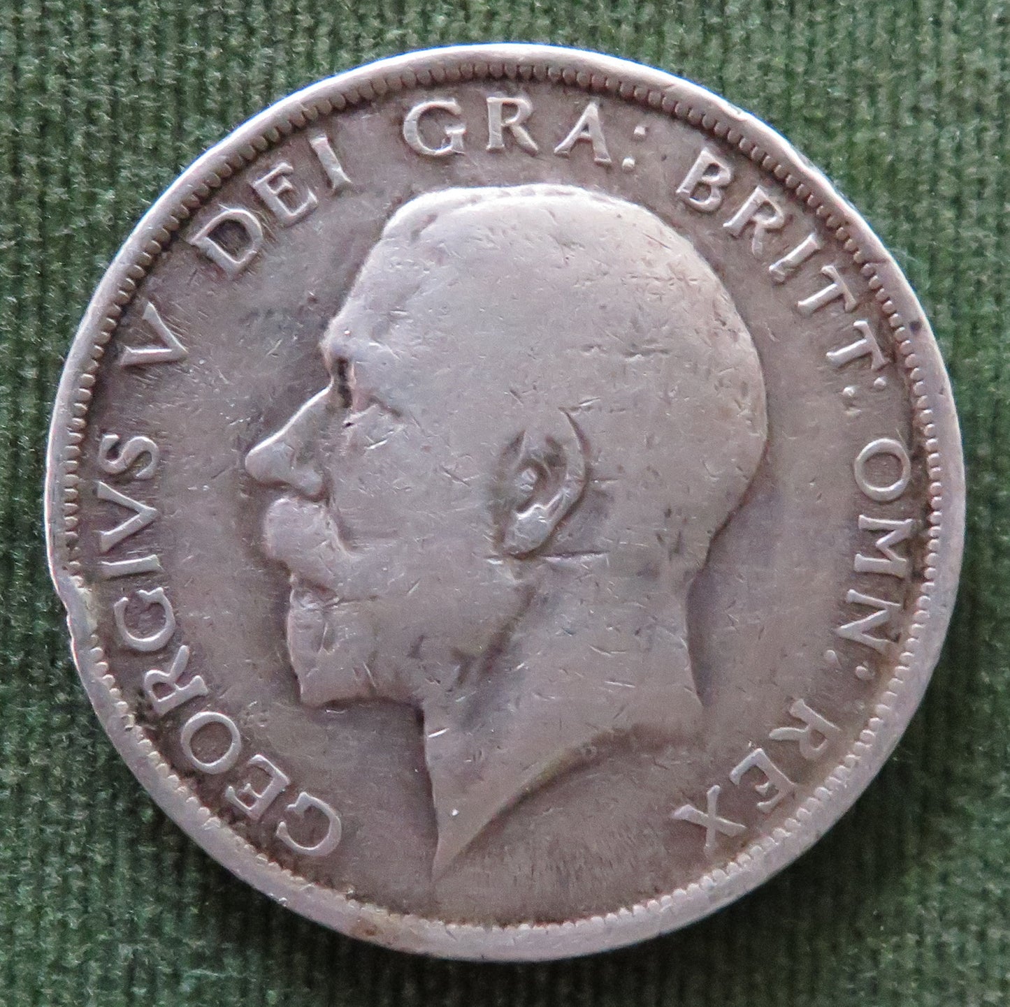 GB England 1918 1/2 Crown Coin - VF