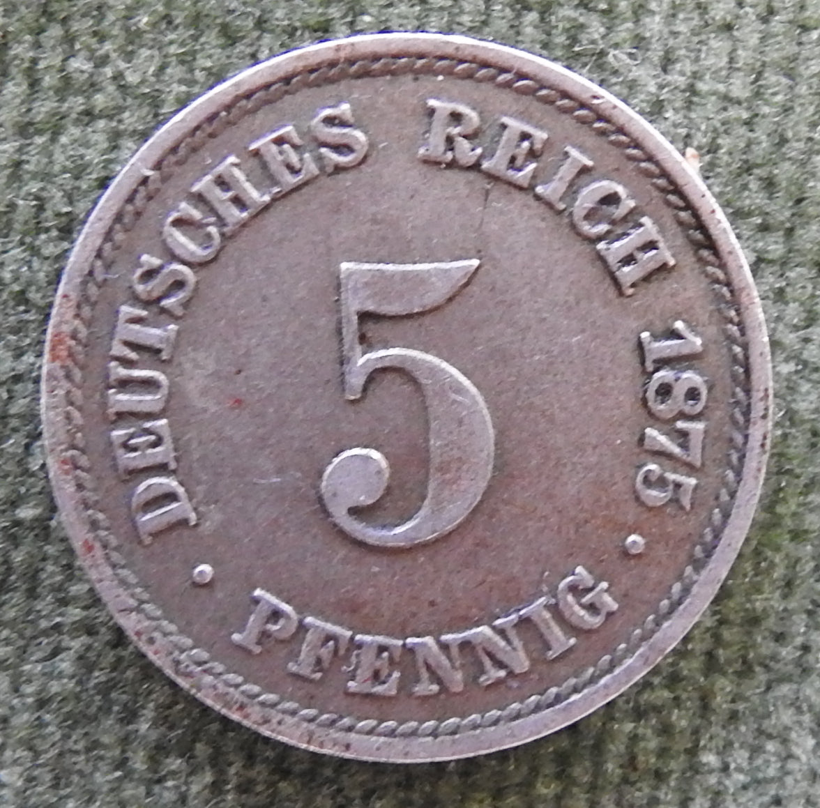 Germany 1875 AA  5 Pfennig Coin Wilhelm I Coat Of Arms