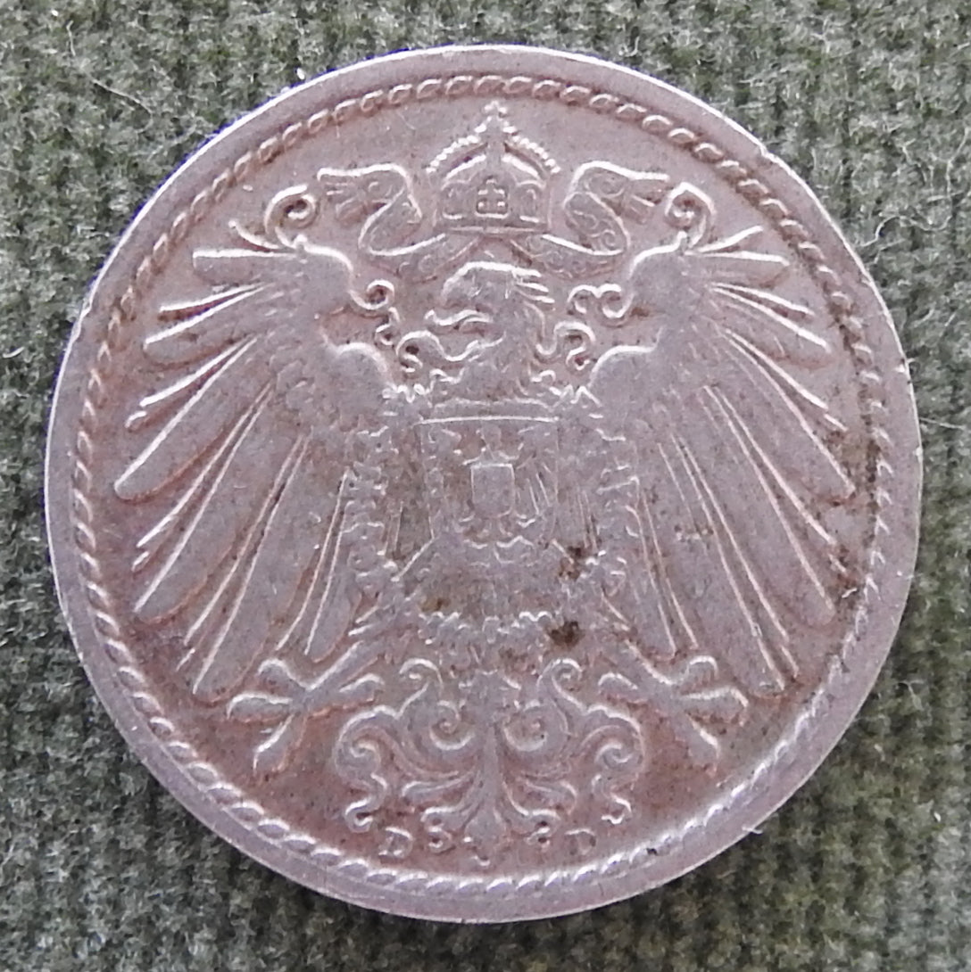 Germany 1900 D 5 Pfennig German Empire Coin