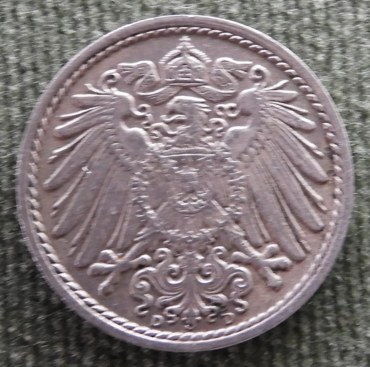 Germany 1909 D Munich 5 Pfennig Coin Kaiser Wilhelm II - Circulated