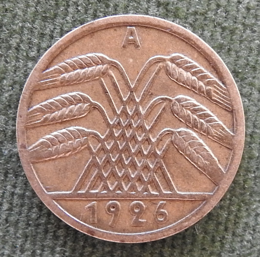 Germany 1926 A 5 Pfennig Coin Wheat Ears