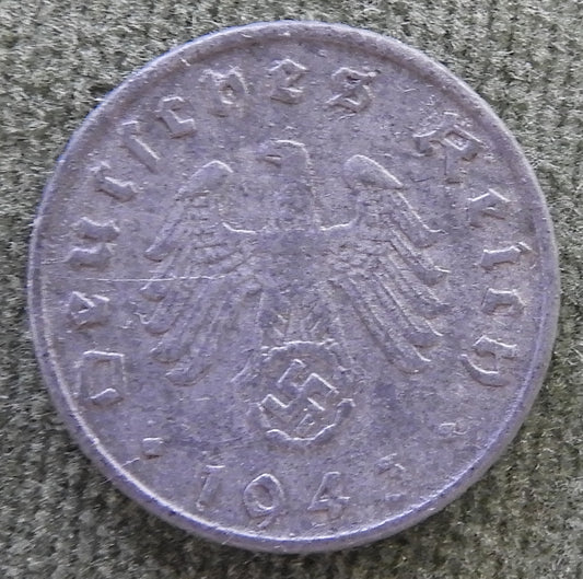 Germany 1943 D 5 Pfennig Coin - Circulated