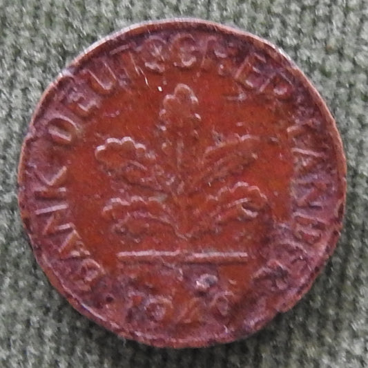 Germany 1949 D 1 Pfennig Coin