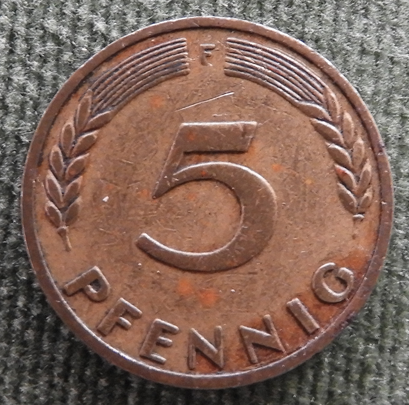 Germany 1949 F 5 Pfennig Coin - Circulated