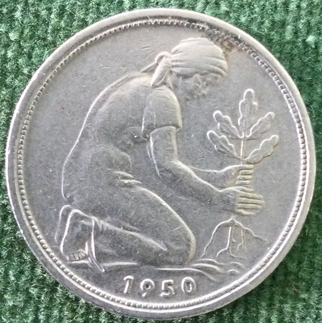 Germany 1950 D 50 Pfennig Coin