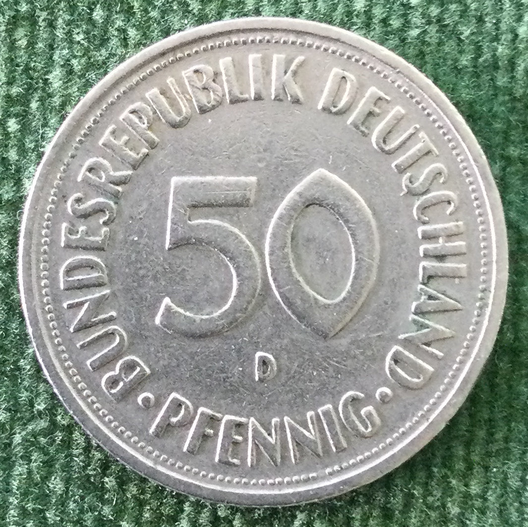 Germany 1950 D 50 Pfennig Coin