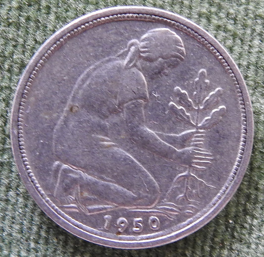 Germany 1950 G 50 Pfennig Coin - Circulated