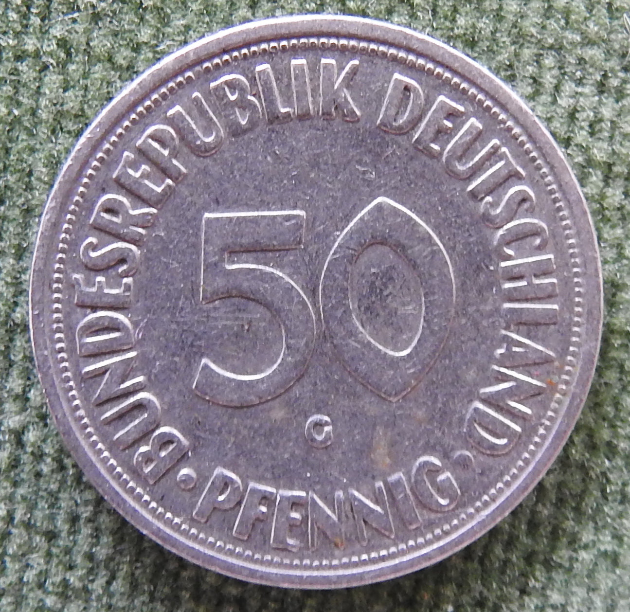 Germany 1950 G 50 Pfennig Coin - Circulated
