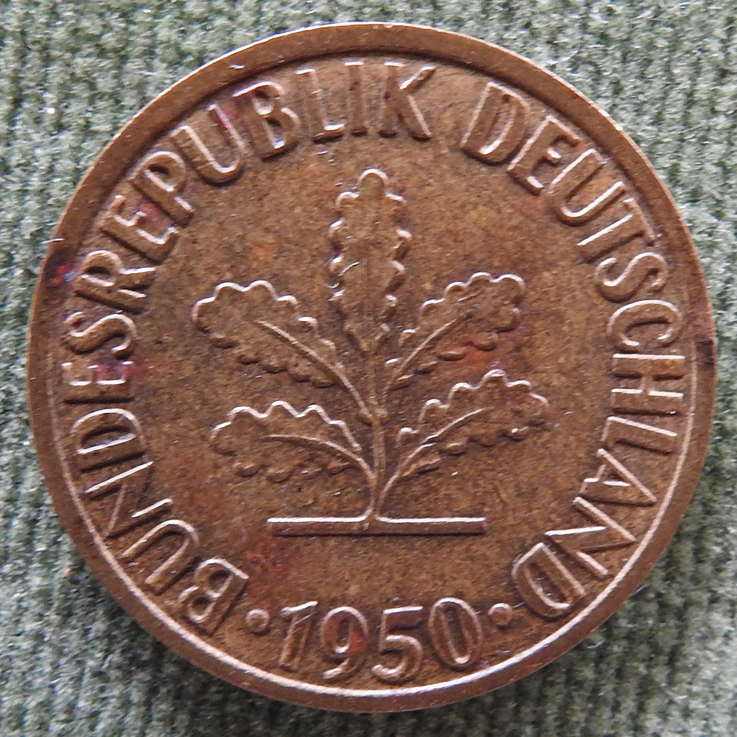 Germany 1950 J 10 Pfennig Coin Circulated Gumnut Antiques